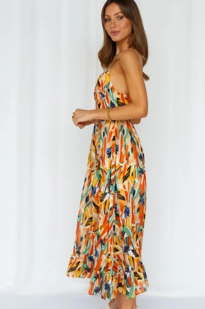 Women's Midi Summer Dress - Sleeveless - Spaghetti Straps - Light and Airy Fit