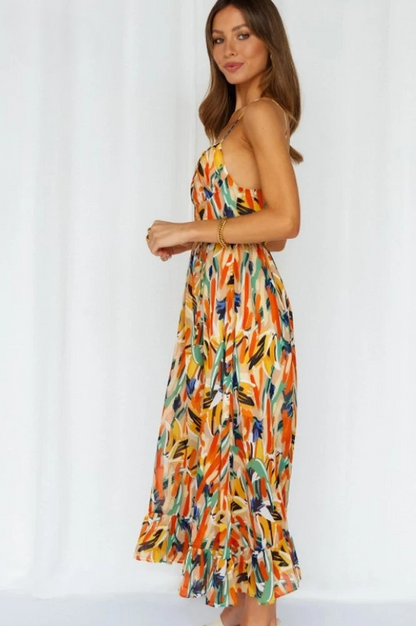 Women's Midi Summer Dress - Sleeveless - Spaghetti Straps - Light and Airy Fit