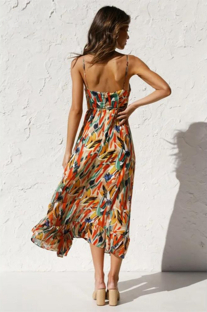 Women's Midi Summer Dress - Sleeveless - Spaghetti Straps - Light and Airy Fit