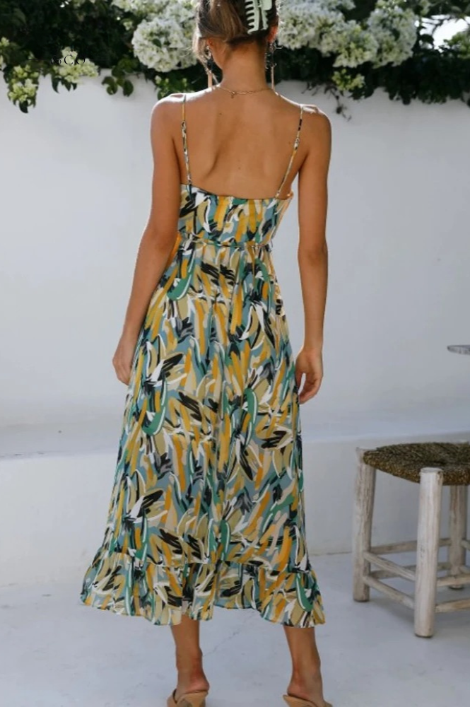 Women's Midi Summer Dress - Sleeveless - Spaghetti Straps - Light and Airy Fit