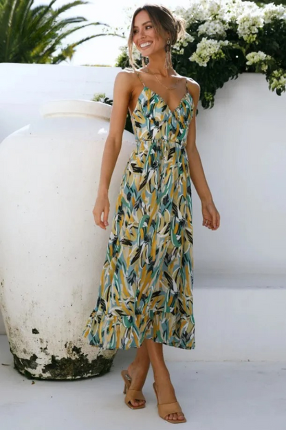 Women's Midi Summer Dress - Sleeveless - Spaghetti Straps - Light and Airy Fit