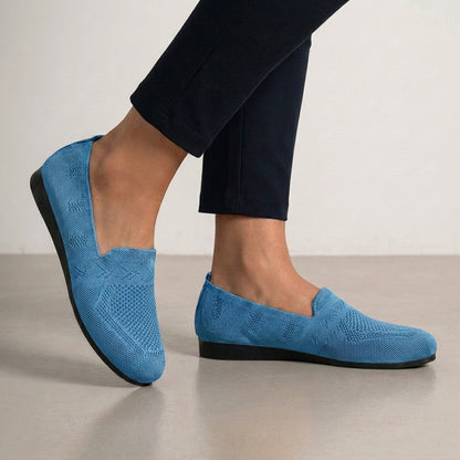 Round Toe Knit Slip-On Flats for Women – Stylish Casual Comfort