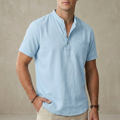 Relaxed Fit Henley Shirt for Men – Breathable & Casual Comfort