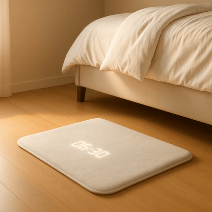 Minimalist Rug Alarm Clock with Pressure Sensor