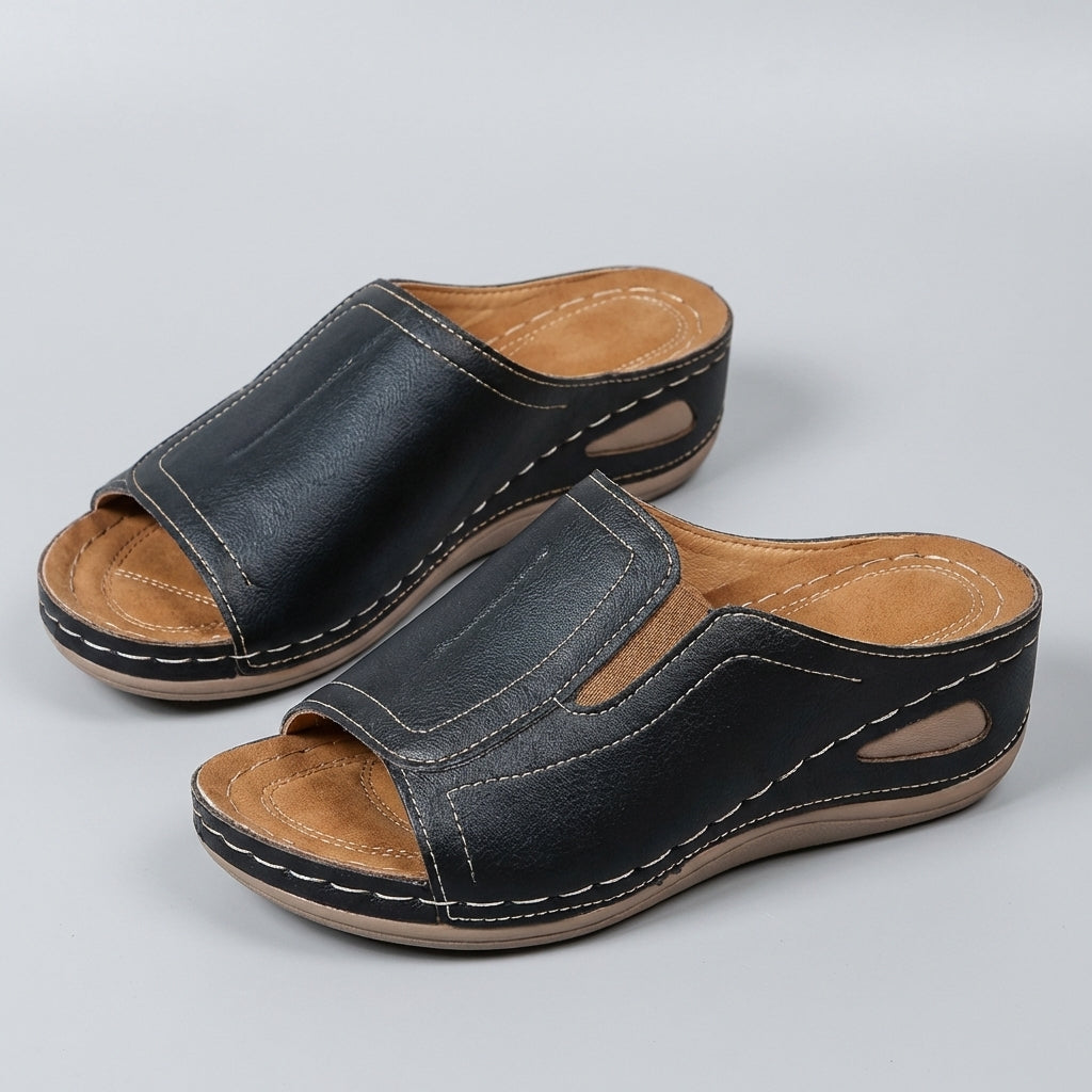 Orthopedic Wedge Slip-On Sandals for Women – Supportive Comfort & Style