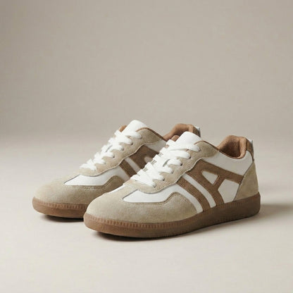 Color Block Lace-Up Sneakers for Women – Stylish Casual Comfort