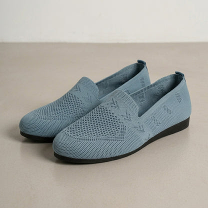 Round Toe Knit Slip-On Flats for Women – Stylish Casual Comfort