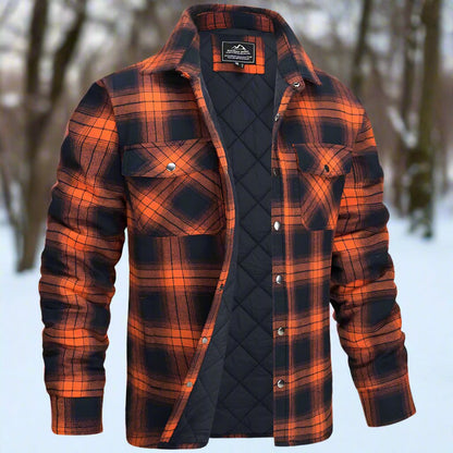 Oliver Quilted Check Relaxed Fit Shirt Jacket | Snap Closure Chest Pockets Shirt Jacket