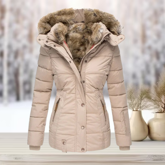 Women's Parka Jacket - Water-Resistant - Insulated Warmth - Hood with Faux Fur - Tailored Fit