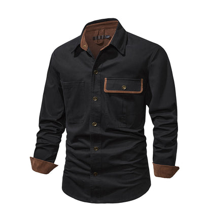 Men's Shirt - Button Closure - 100% Cotton - Casual Fit - Chest Pockets