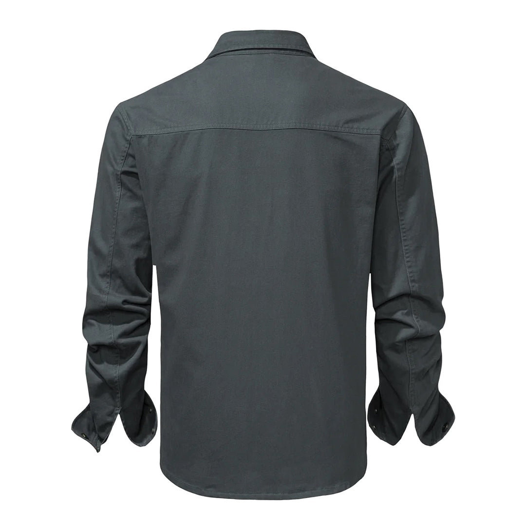 Men's Shirt - Button Closure - 100% Cotton - Casual Fit - Chest Pockets
