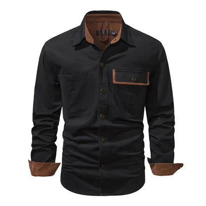 Men's Shirt - Button Closure - 100% Cotton - Casual Fit - Chest Pockets