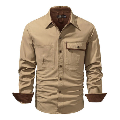 Men's Shirt - Button Closure - 100% Cotton - Casual Fit - Chest Pockets