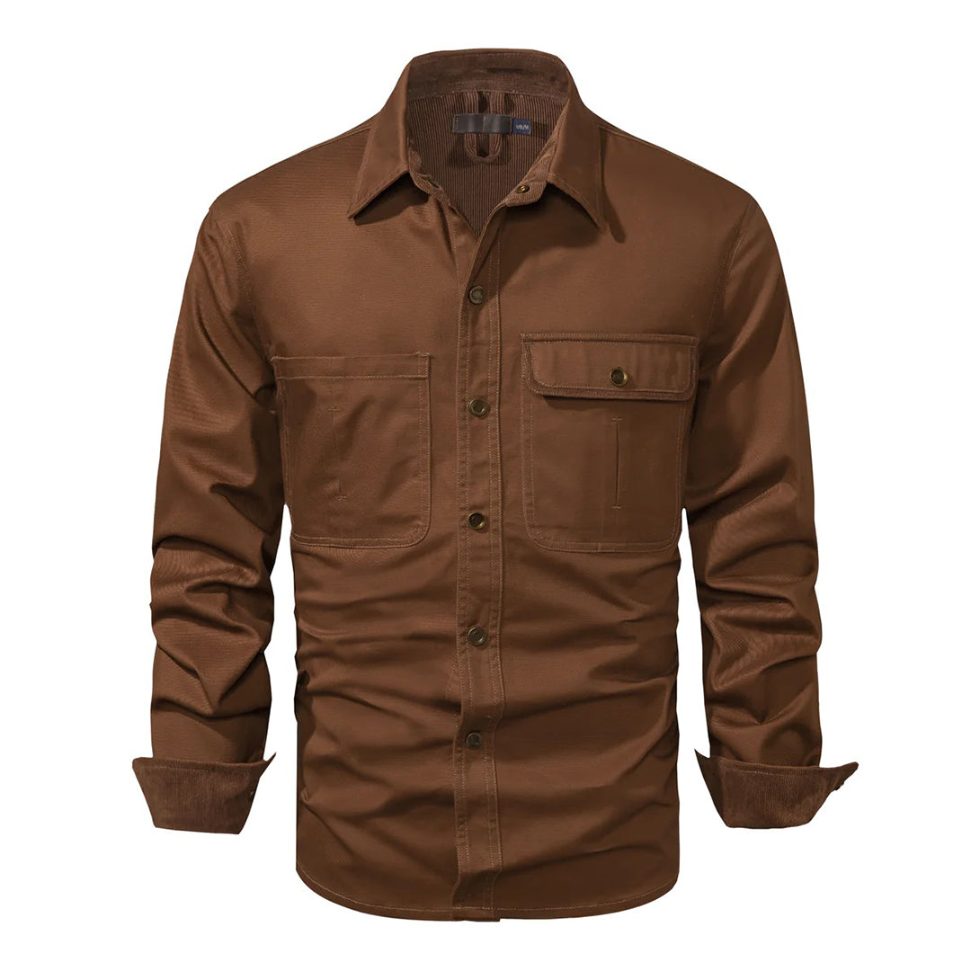 Men's Shirt - Button Closure - 100% Cotton - Casual Fit - Chest Pockets