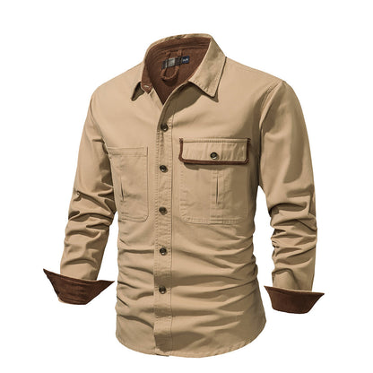 Men's Shirt - Button Closure - 100% Cotton - Casual Fit - Chest Pockets