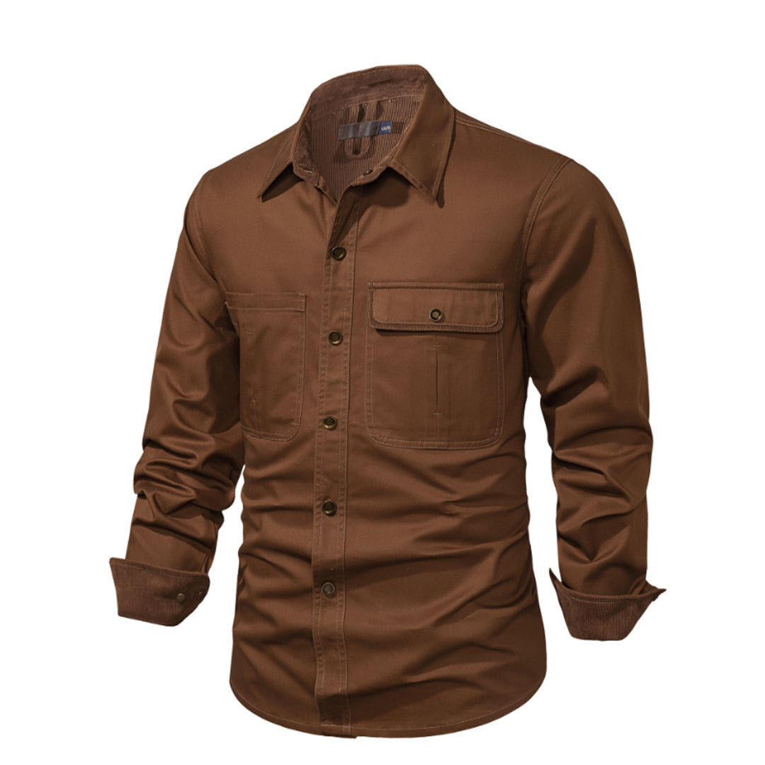 Men's Shirt - Button Closure - 100% Cotton - Casual Fit - Chest Pockets