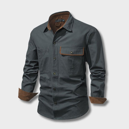 Men's Shirt - Button Closure - 100% Cotton - Casual Fit - Chest Pockets