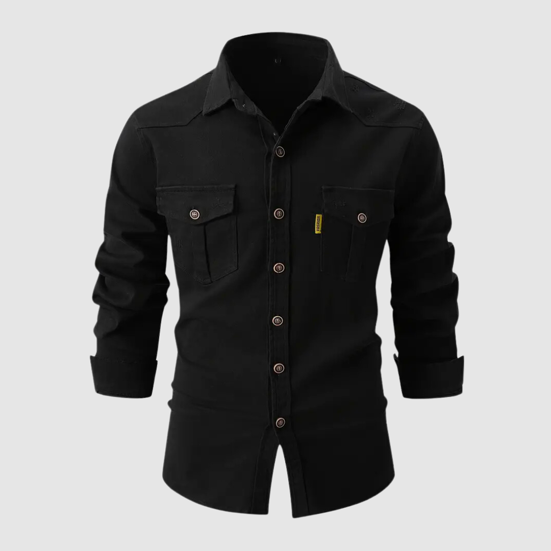 Men's Shirt - Button Closure - Regular Fit - Long Sleeves - Two Chest Pockets