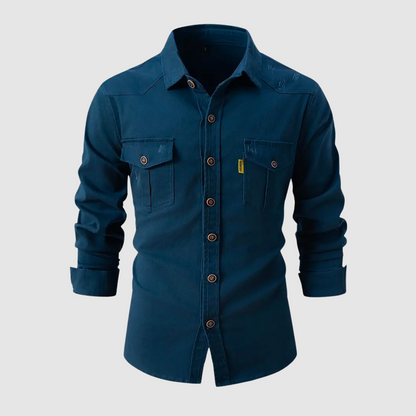 Men's Shirt - Button Closure - Regular Fit - Long Sleeves - Two Chest Pockets