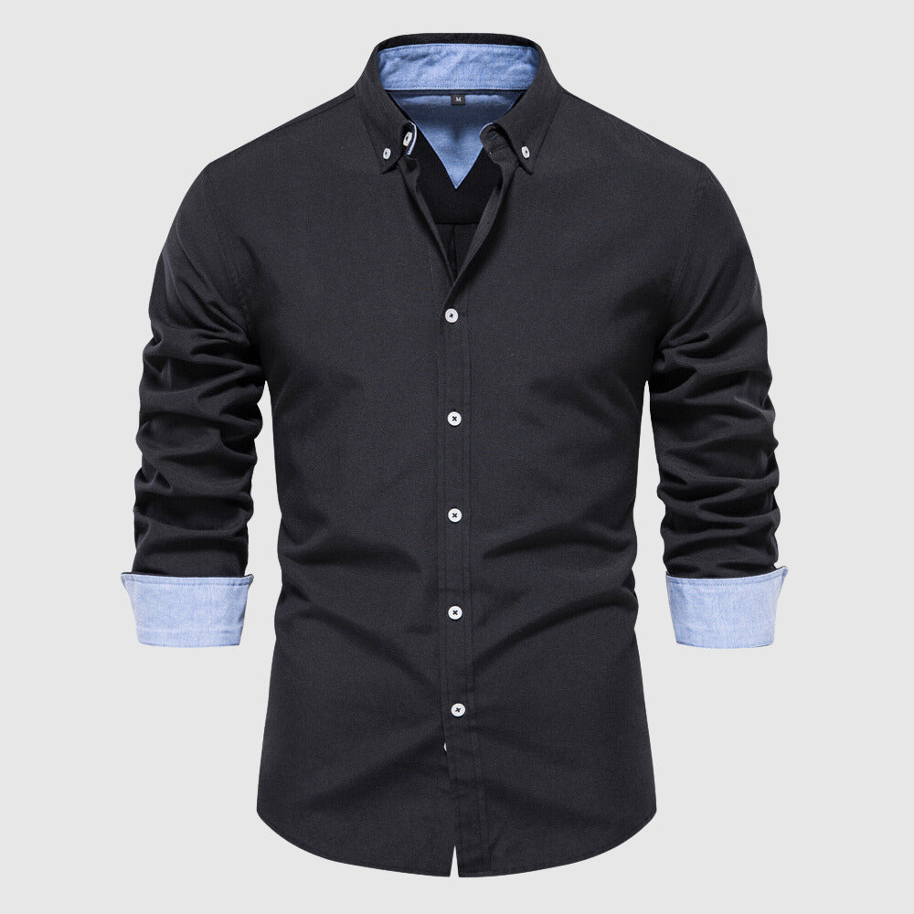 Men's Shirt - Slim Fit - Long Sleeve - Buttoned Collar - Business Casual