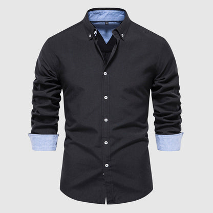 Men's Shirt - Slim Fit - Long Sleeve - Buttoned Collar - Business Casual