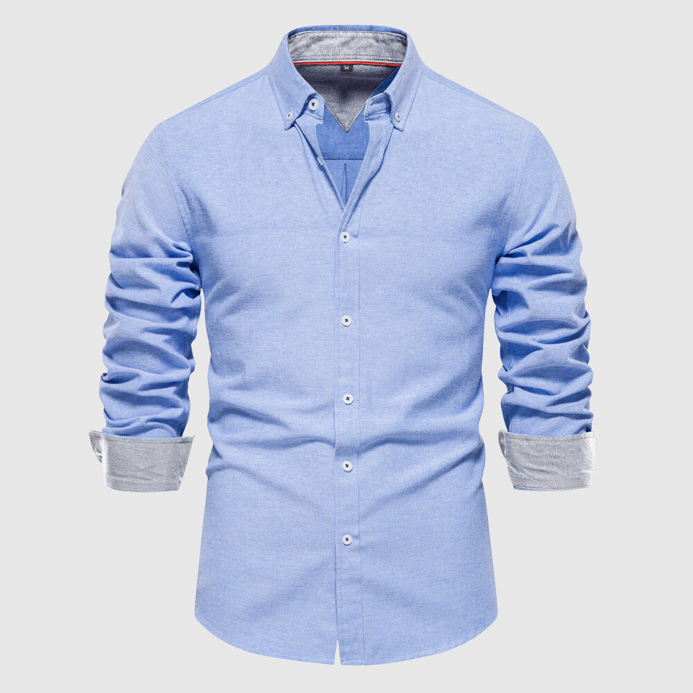 Men's Shirt - Slim Fit - Long Sleeve - Buttoned Collar - Business Casual