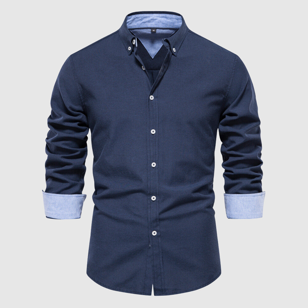 Men's Shirt - Slim Fit - Long Sleeve - Buttoned Collar - Business Casual