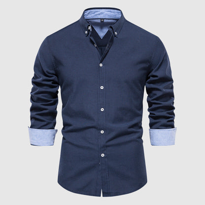 Men's Shirt - Slim Fit - Long Sleeve - Buttoned Collar - Business Casual