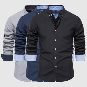 Men's Shirt - Slim Fit - Long Sleeve - Buttoned Collar - Business Casual