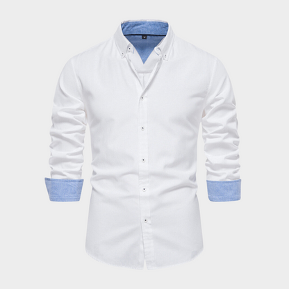 Men's Shirt - Slim Fit - Long Sleeve - Buttoned Collar - Business Casual