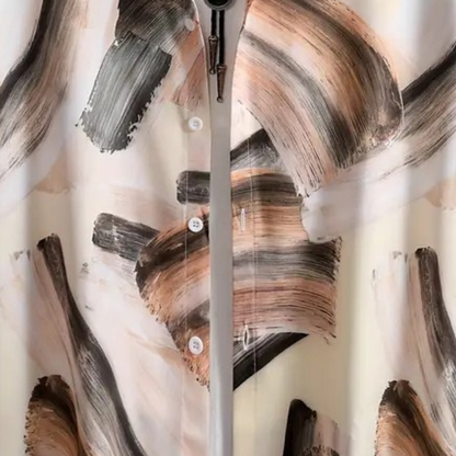 Men's Short-Sleeved Shirt - Relaxed Fit - Button Closure - Modern Patterned Design