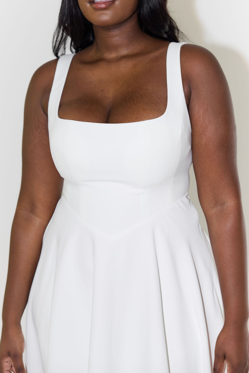 Women Dress - A-line Fit - Sleeveless with Square Neck - Elegant and Formal