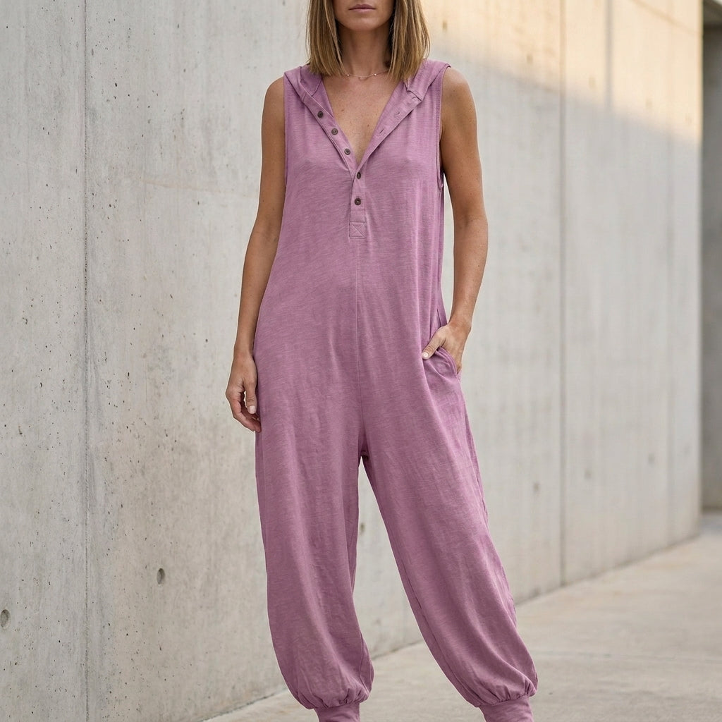 Relaxed Hooded Jumpsuit for Women – Effortless Everyday Comfort
