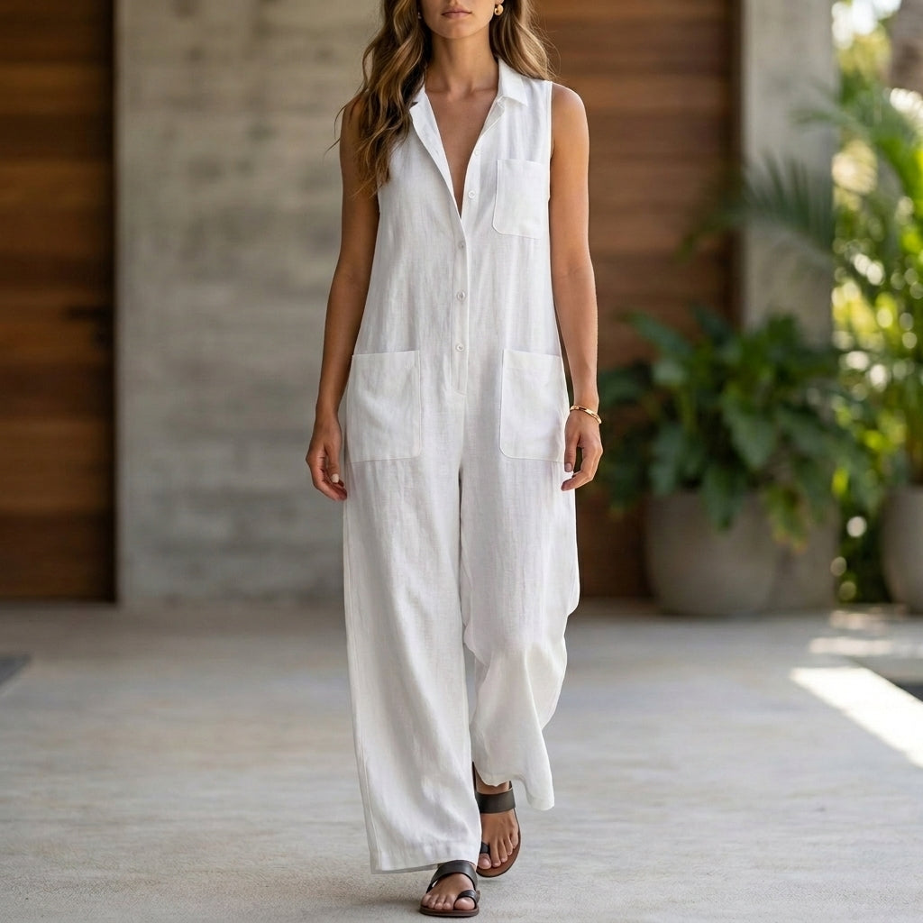 Sleeveless Wide Leg Jumpsuit for Women – Effortless Comfort & Modern Elegance