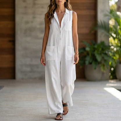 Sleeveless Wide Leg Jumpsuit for Women – Effortless Comfort & Modern Elegance
