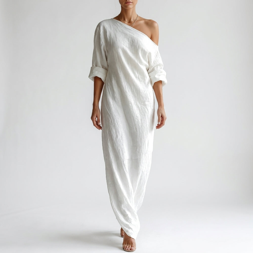 One-Shoulder Maxi Dress for Women – Effortless Elegance & Comfort