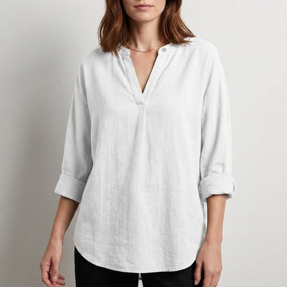 Relaxed Fit V-Neck Blouse for Women – Effortless Everyday Comfort
