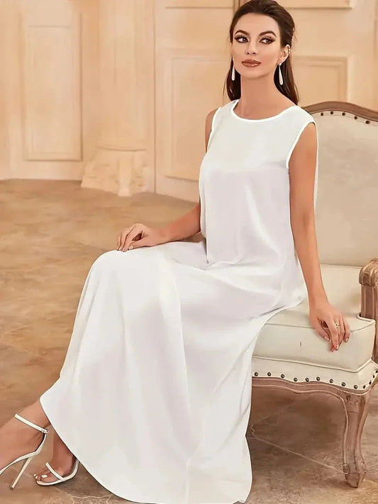 Women Maxi Dress - Sleeveless - Round Neck - Elegant Flowing Fit