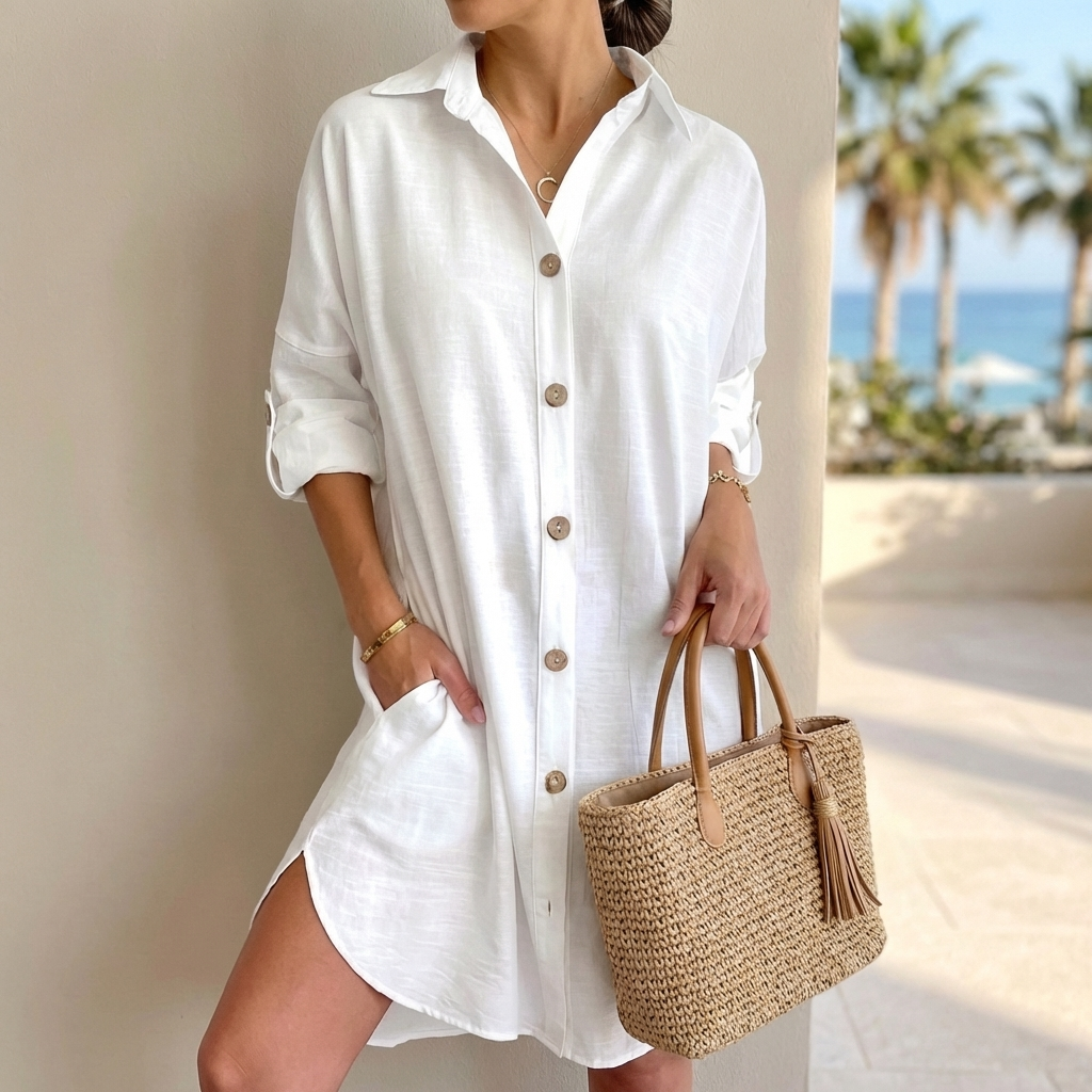 Button Front Shirt Dress for Women – Relaxed Everyday Comfort