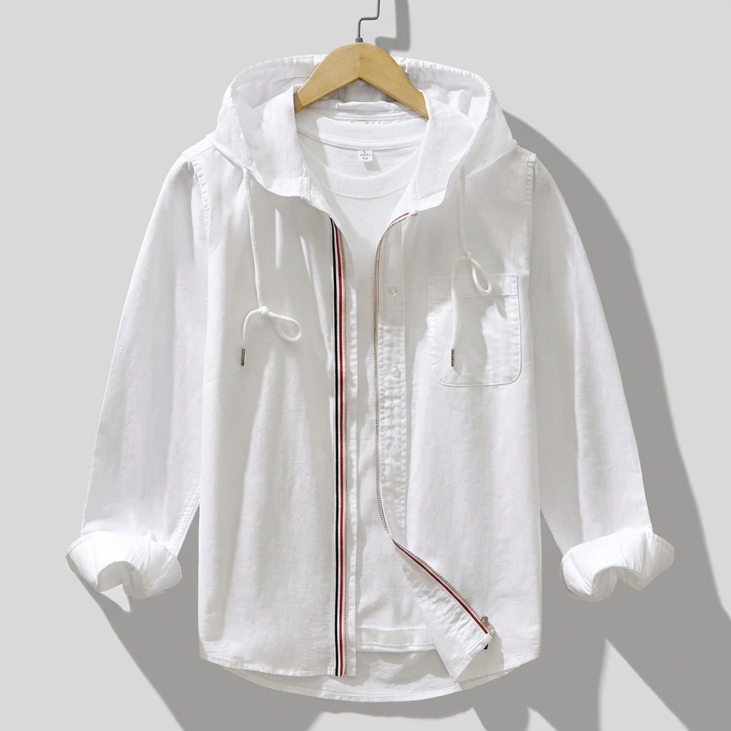 Relaxed Fit Hooded Shirt for Men – Casual Comfort & Style