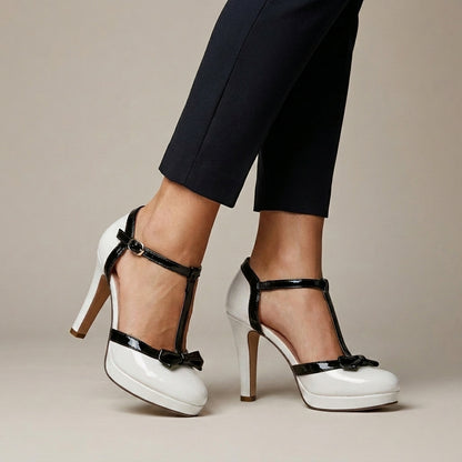 T-Strap Platform Heels for Women – Elegant Height & Timeless Style