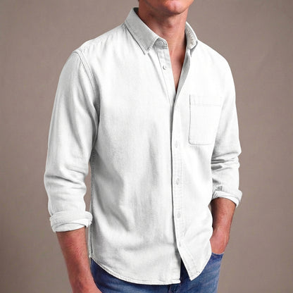 Men’s Casual Button-Up Shirt with Relaxed Fit – Classic Casual Comfort