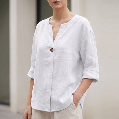 Relaxed Fit Button Front Blouse for Women – Effortless Everyday Style