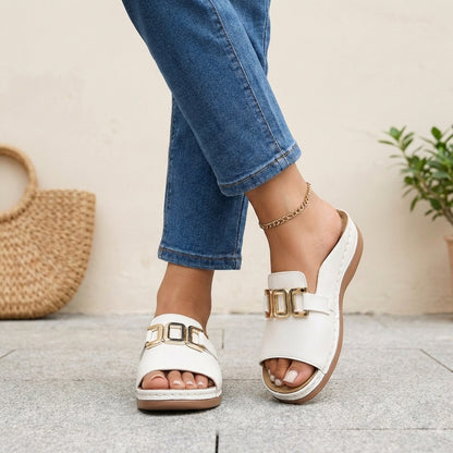 Orthopedic Buckle Slide Sandals for Women – Supportive & Stylish Comfort