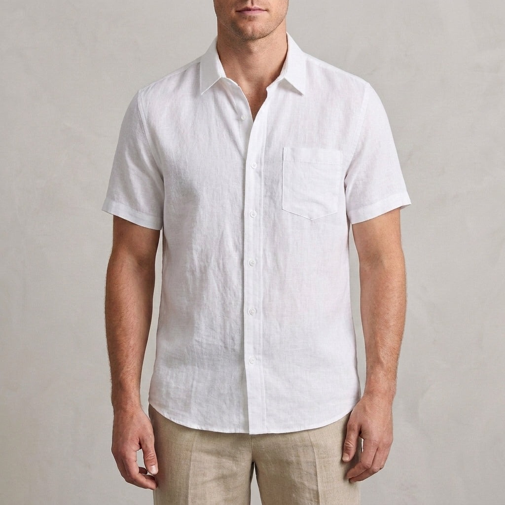 Loose Fit Button-Down Shirt for Men – Breathable Casual Comfort