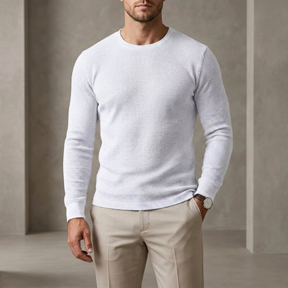 Ribbed Regular Fit Crewneck Knit Shirt for Men – Casual Comfort & Style
