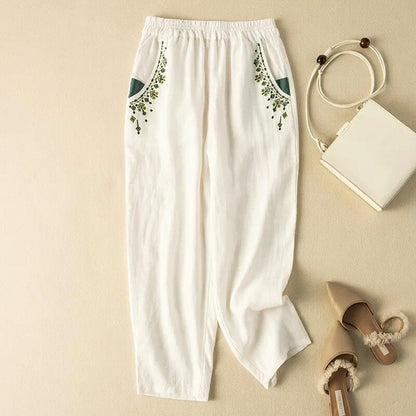 Relaxed Fit Embroidered Harem Pants for Women – Comfortable Stylish Casual Wear