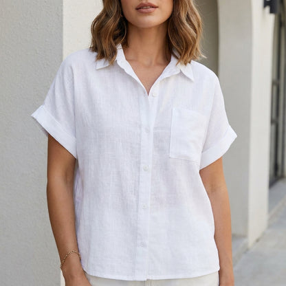 Relaxed Fit Button Front Blouse for Women – Effortless Everyday Comfort