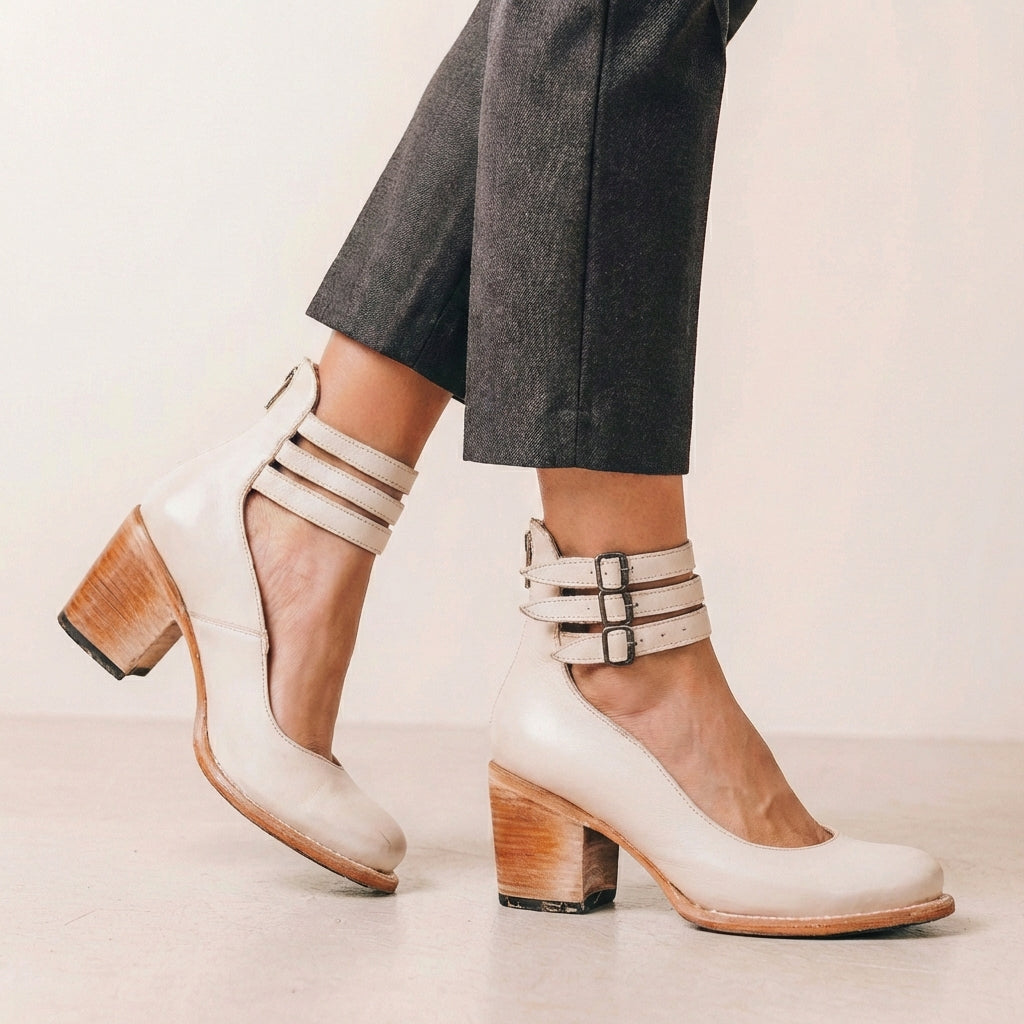 Vintage Buckle Strap Heels for Women – Timeless Elegance & Confident Comfort