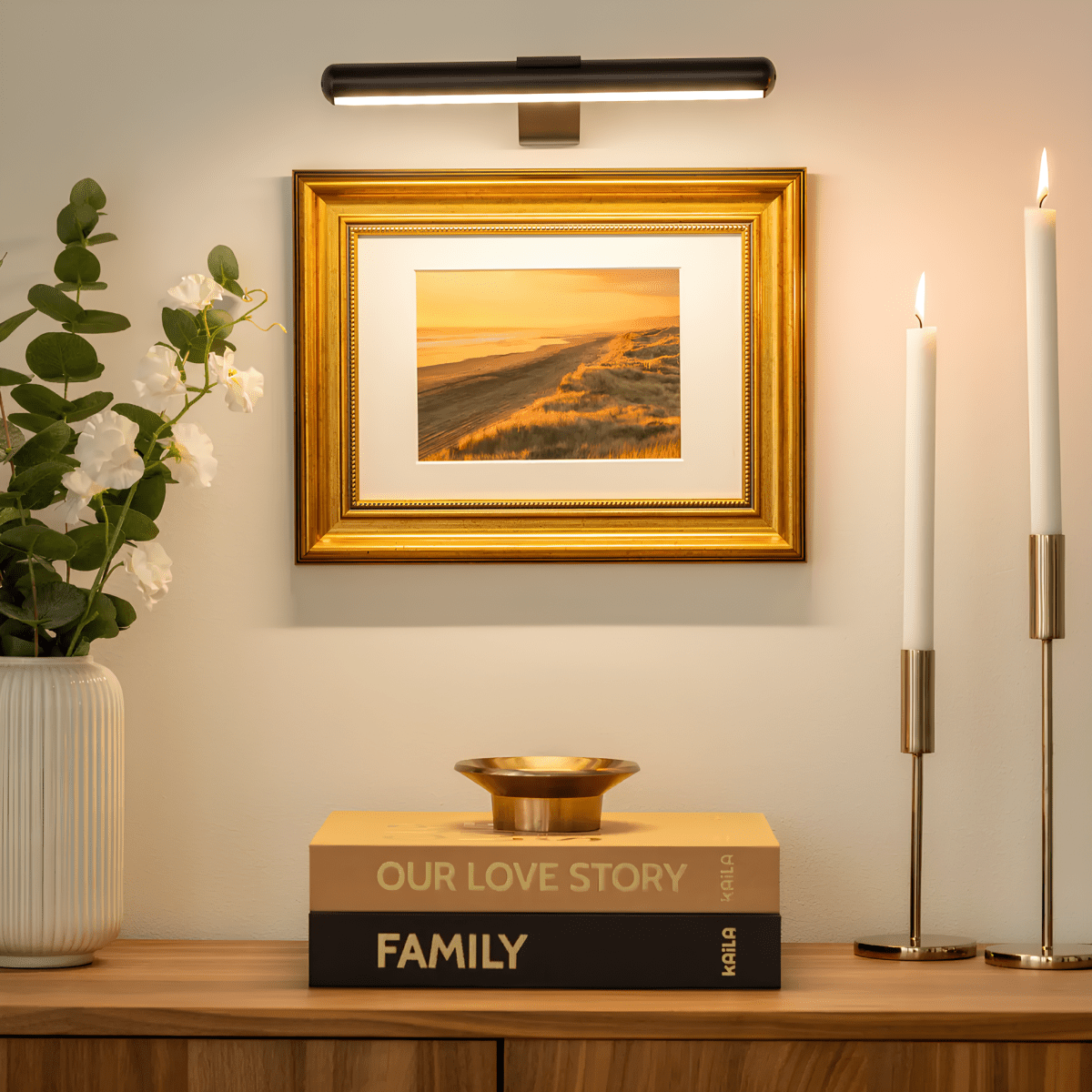 Modern Brushed Gold Wall Light with LED